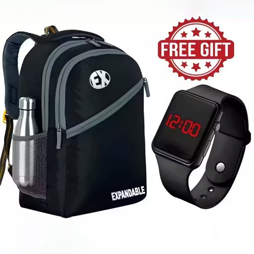 35 L Casual Waterproof Laptop Bag/Backpack for Men Women Boys Girls/Office School College Teens & Students (free watch)