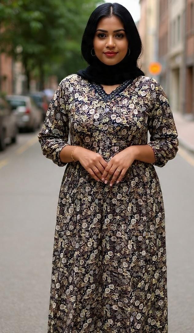 Floral Print V-Neck Maxi Dress