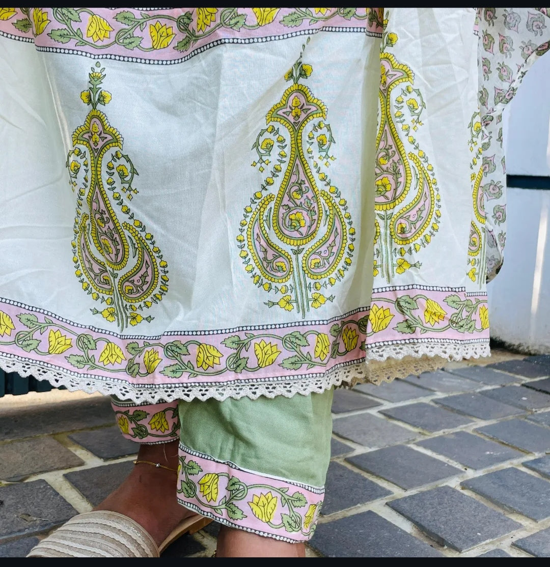 Printed Cotton Anarkali with Flowy Flare