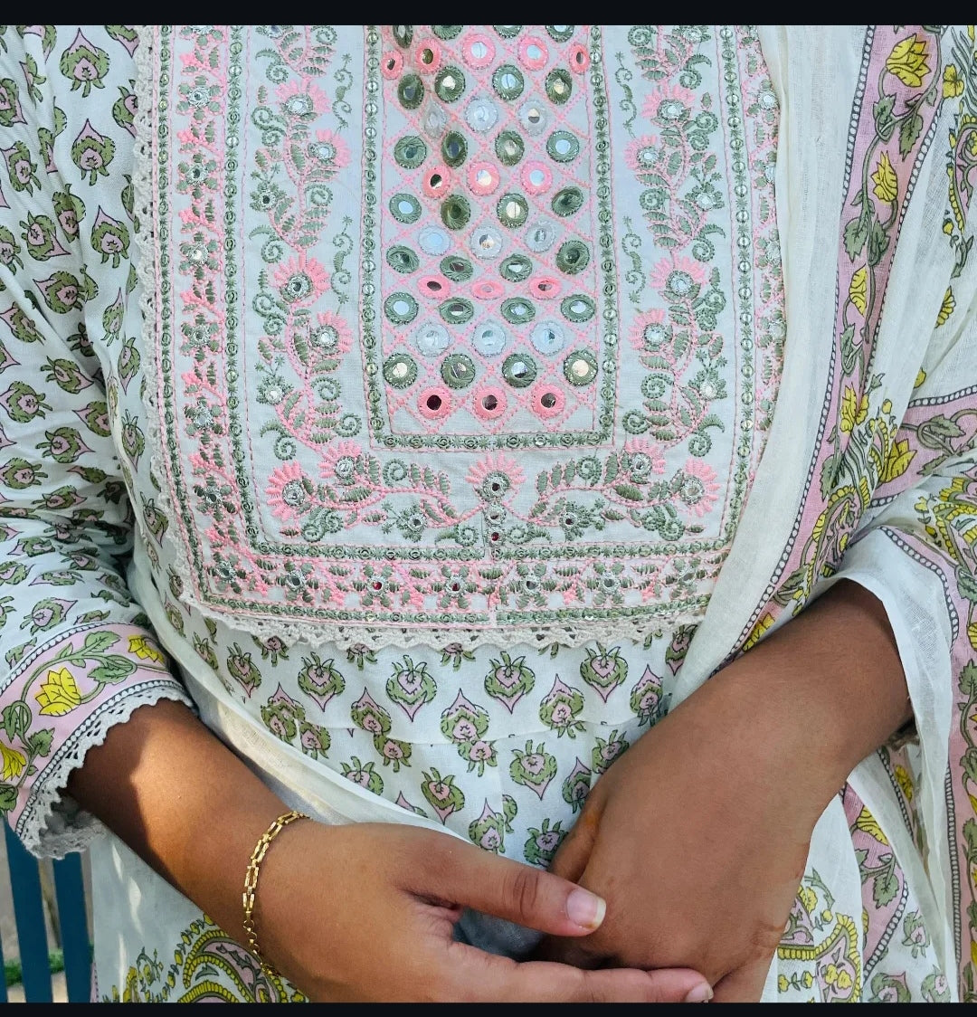 Printed Cotton Anarkali with Flowy Flare