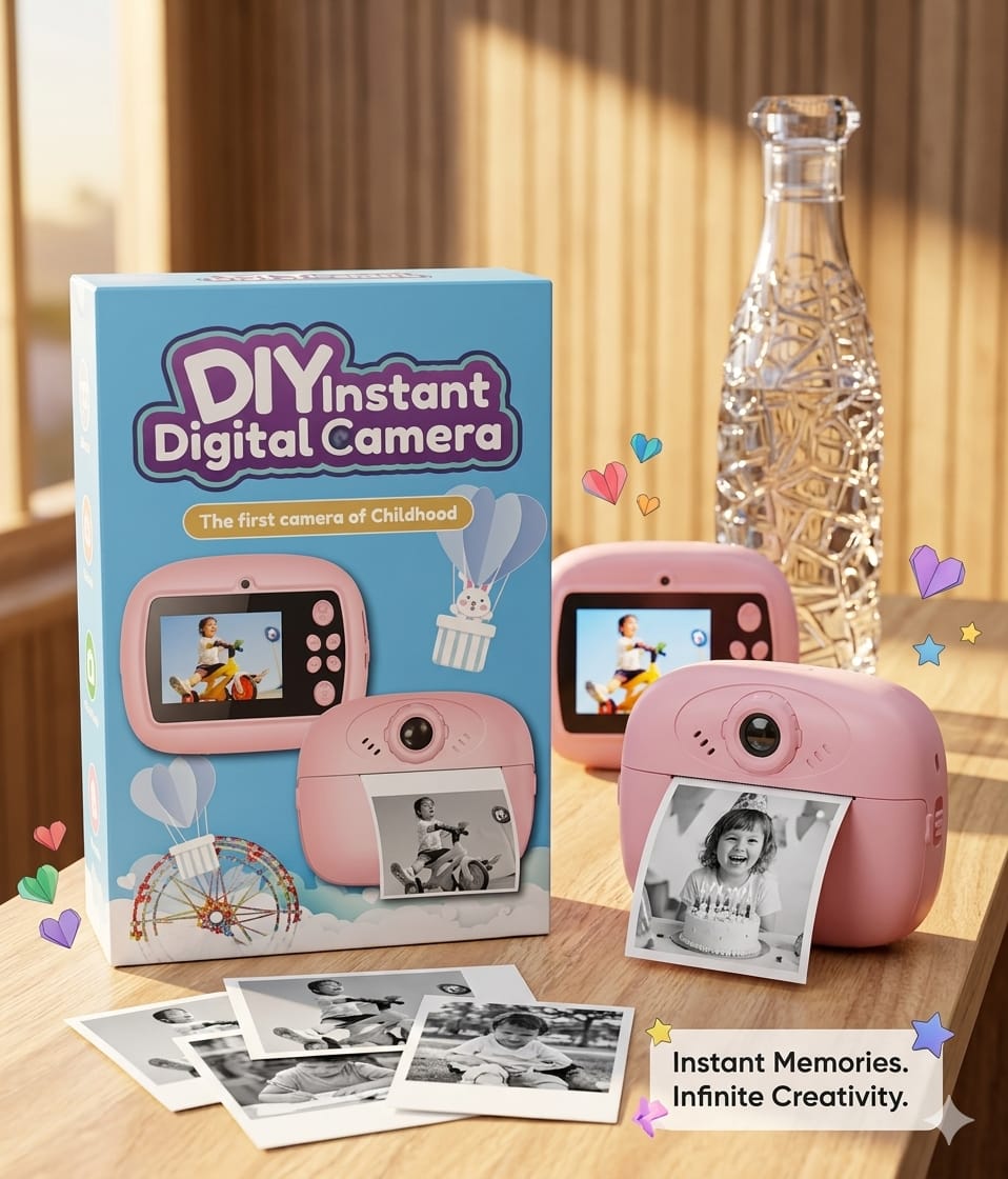 DIY Instant Digital Camera for Kids – Fun Print & Capture Toy Camera