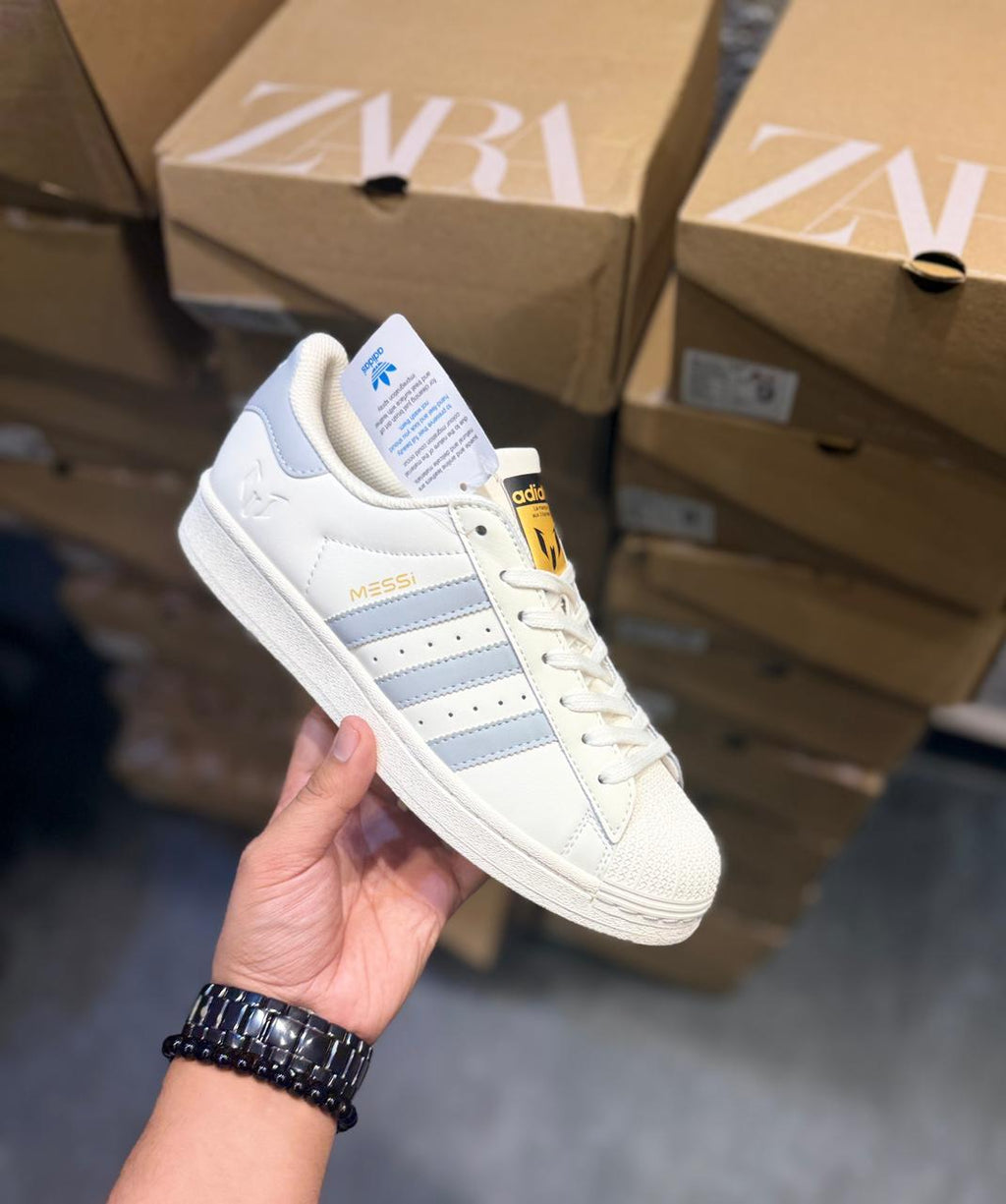 ADIDAS ORIGINALS SUPERSTAR MESSI WHITE GREY