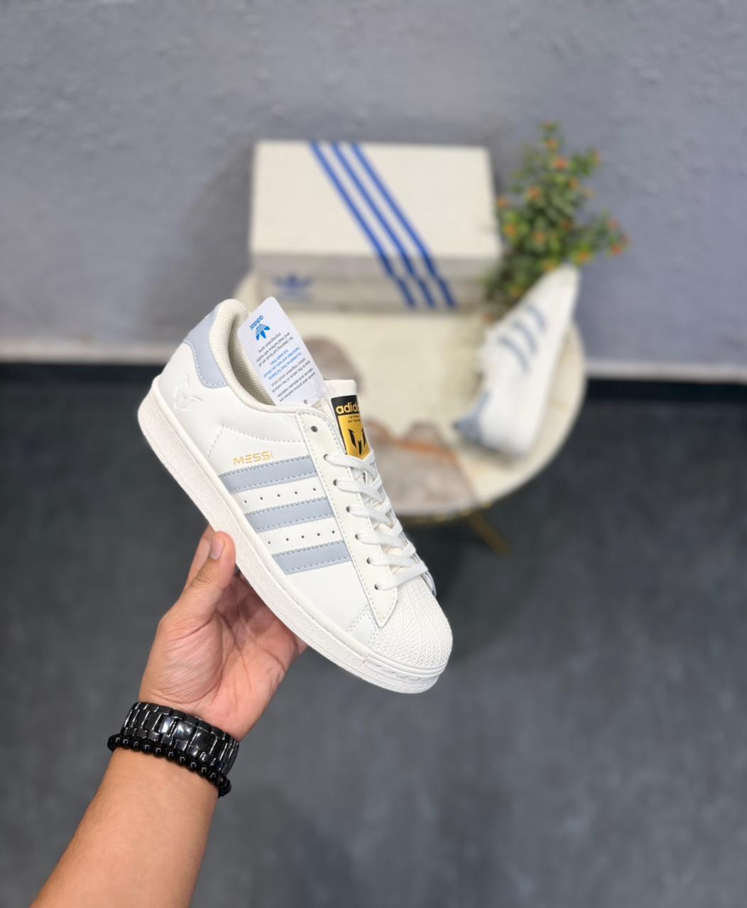 ADIDAS ORIGINALS SUPERSTAR MESSI WHITE GREY