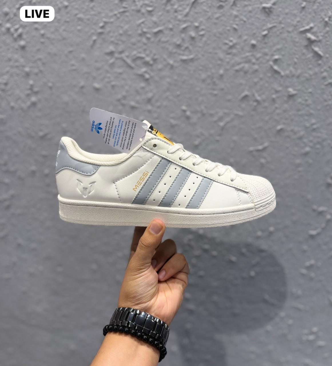 ADIDAS ORIGINALS SUPERSTAR MESSI WHITE GREY