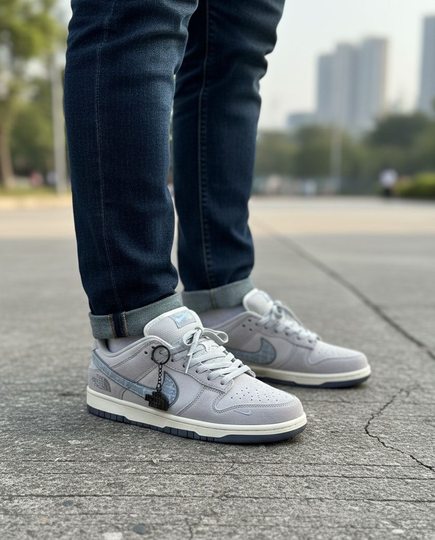 NIKE SB DUNK NORTH FACE GREY SKY CDG KEYCHAIN  BOYS