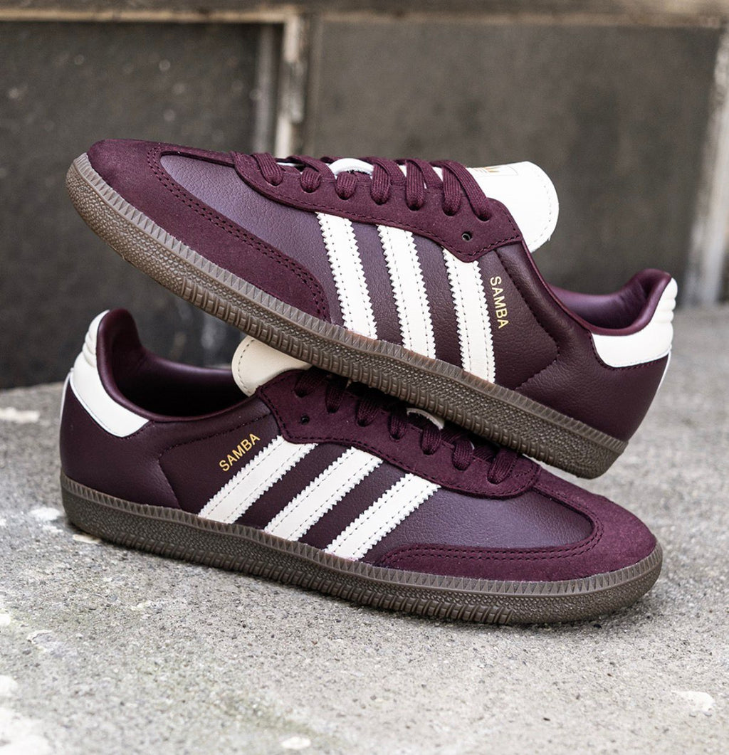 ADIDAS ORIGINALS SAMBA CHERRY WHITE STRIPES & CREAM LEOPERD STRIPES