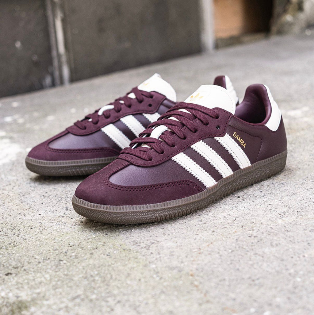 ADIDAS ORIGINALS SAMBA CHERRY WHITE STRIPES & CREAM LEOPERD STRIPES