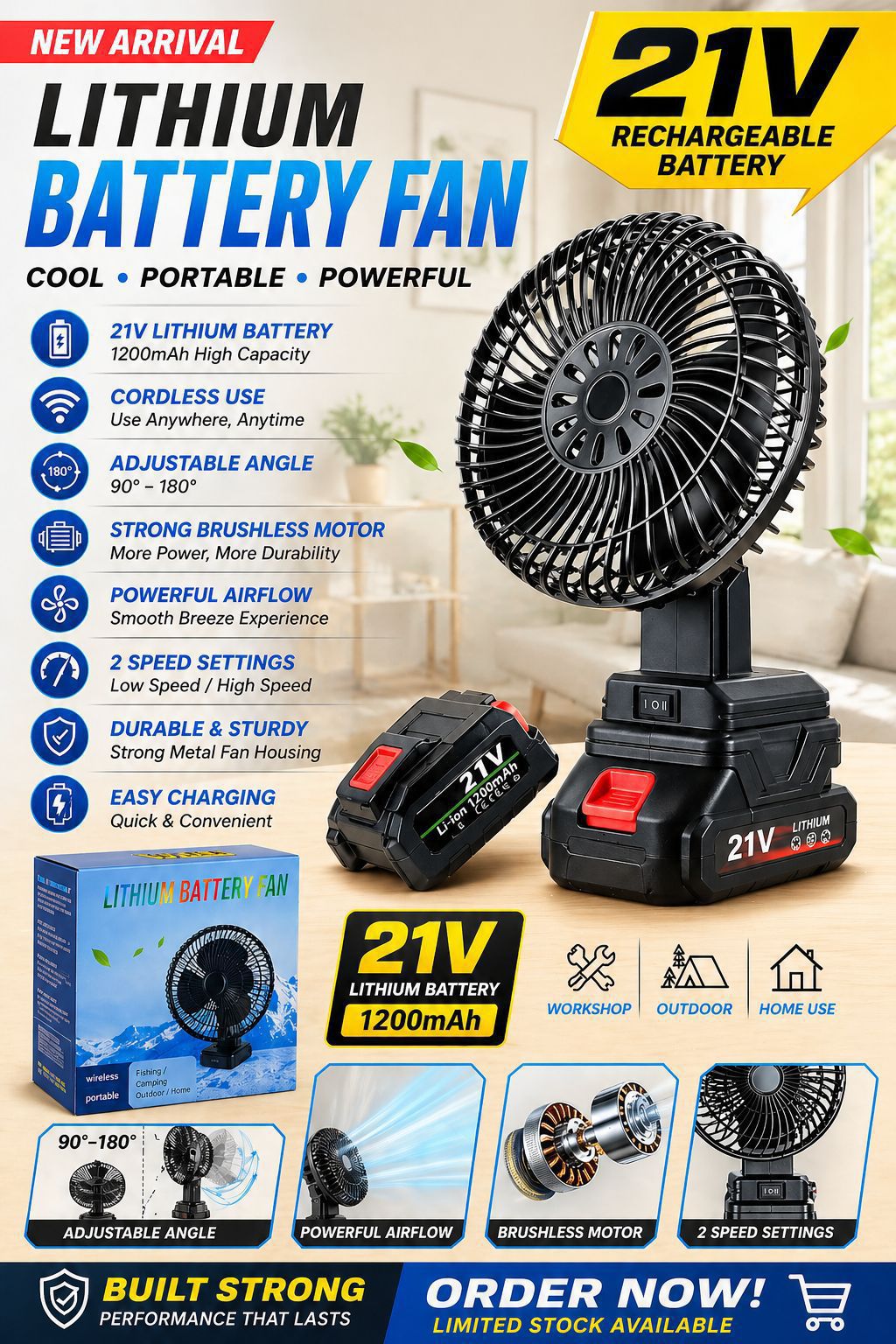 Lithium Battery Fan