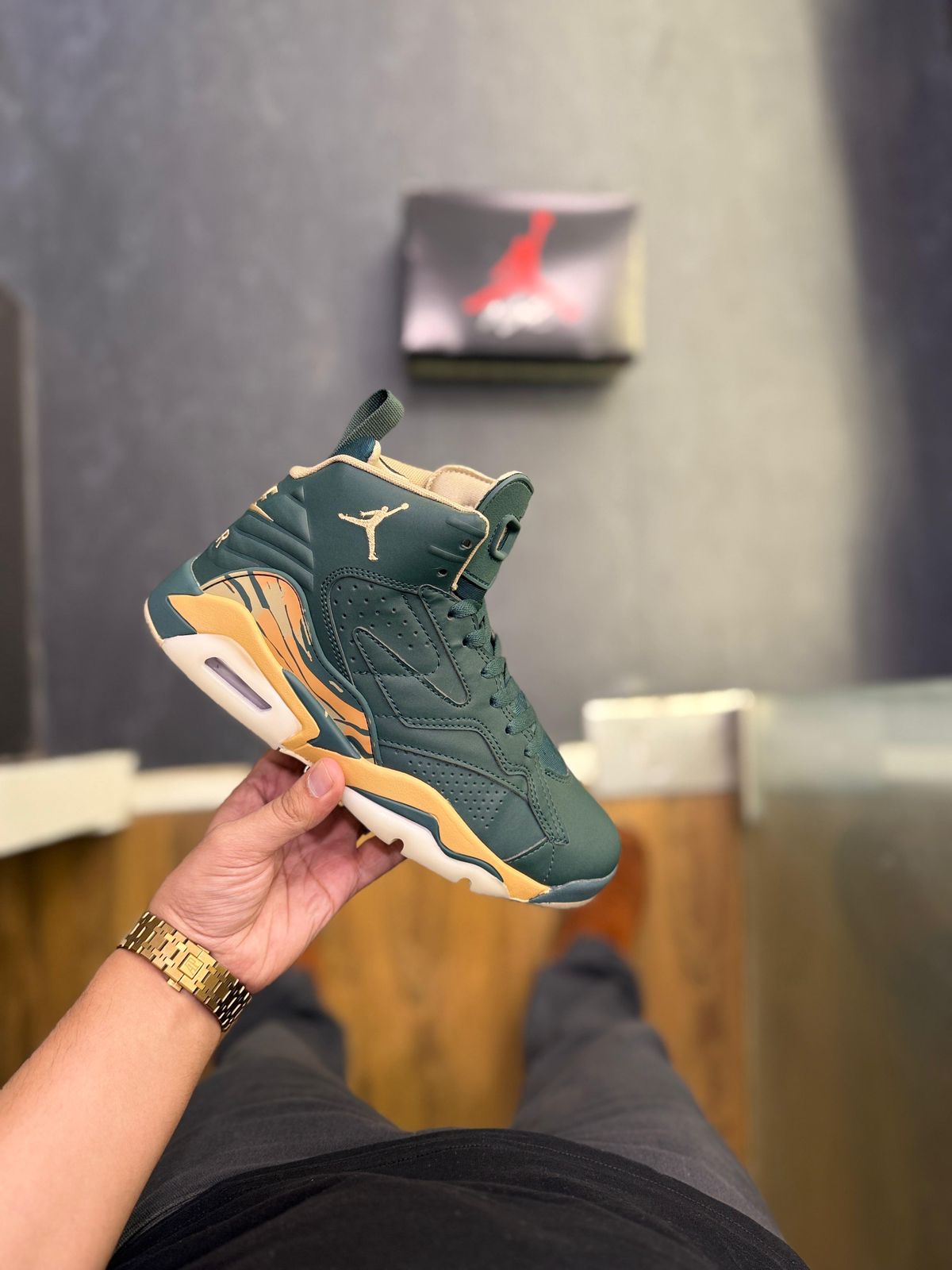 AIR JORDANS JUMPMAN MVP GREEN ORANGE