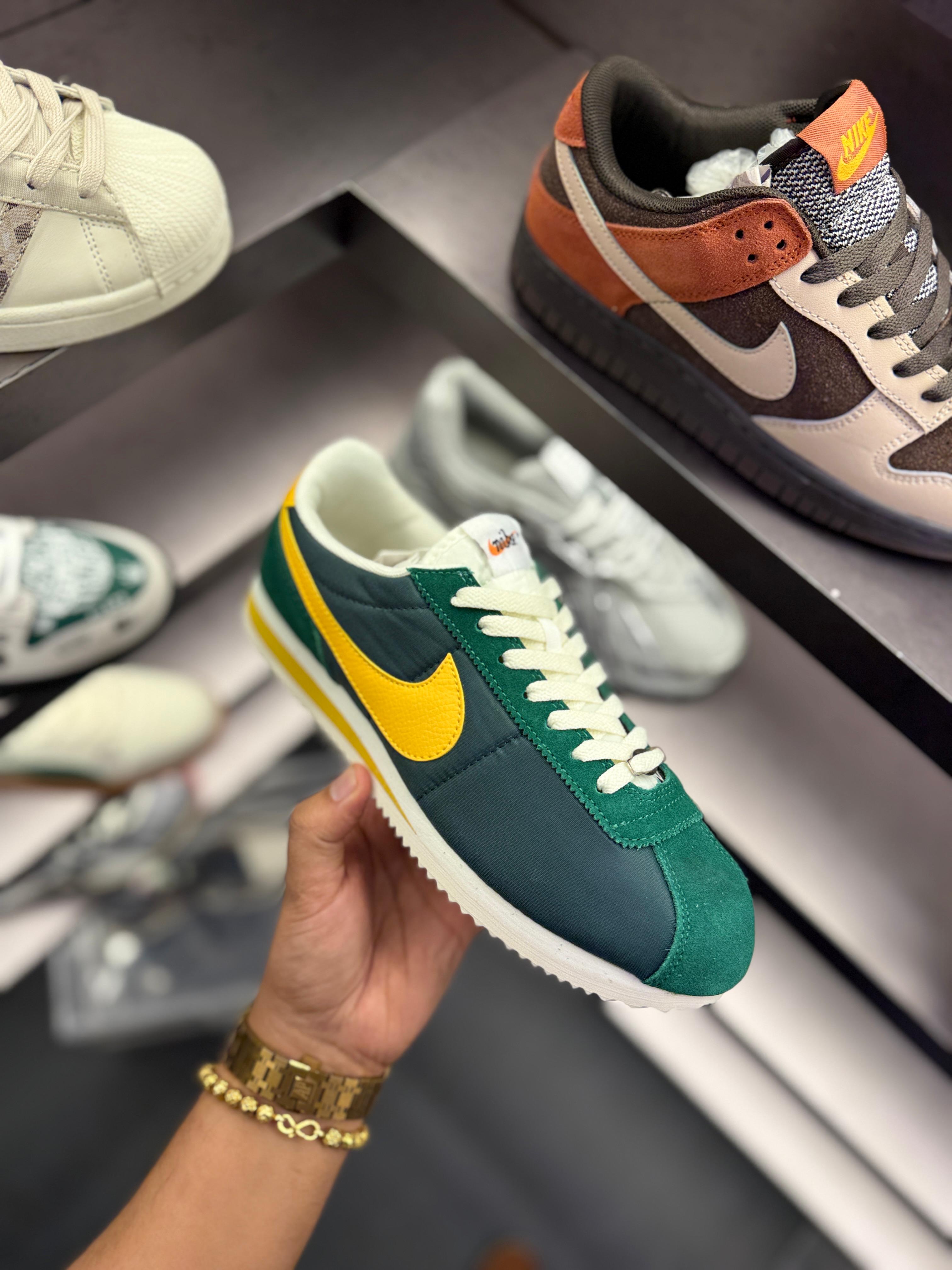 NIKE CORTEZ NYLON GREEN YELLOW