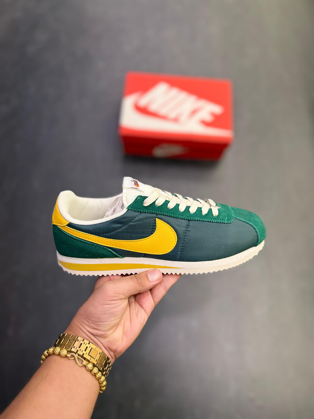 NIKE CORTEZ NYLON GREEN YELLOW