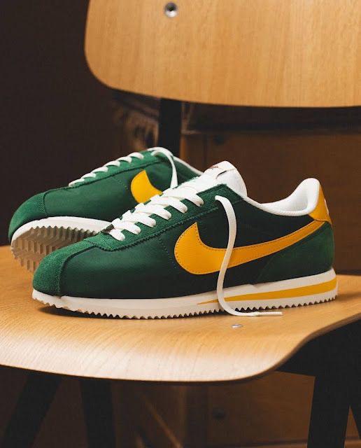 NIKE CORTEZ NYLON GREEN YELLOW