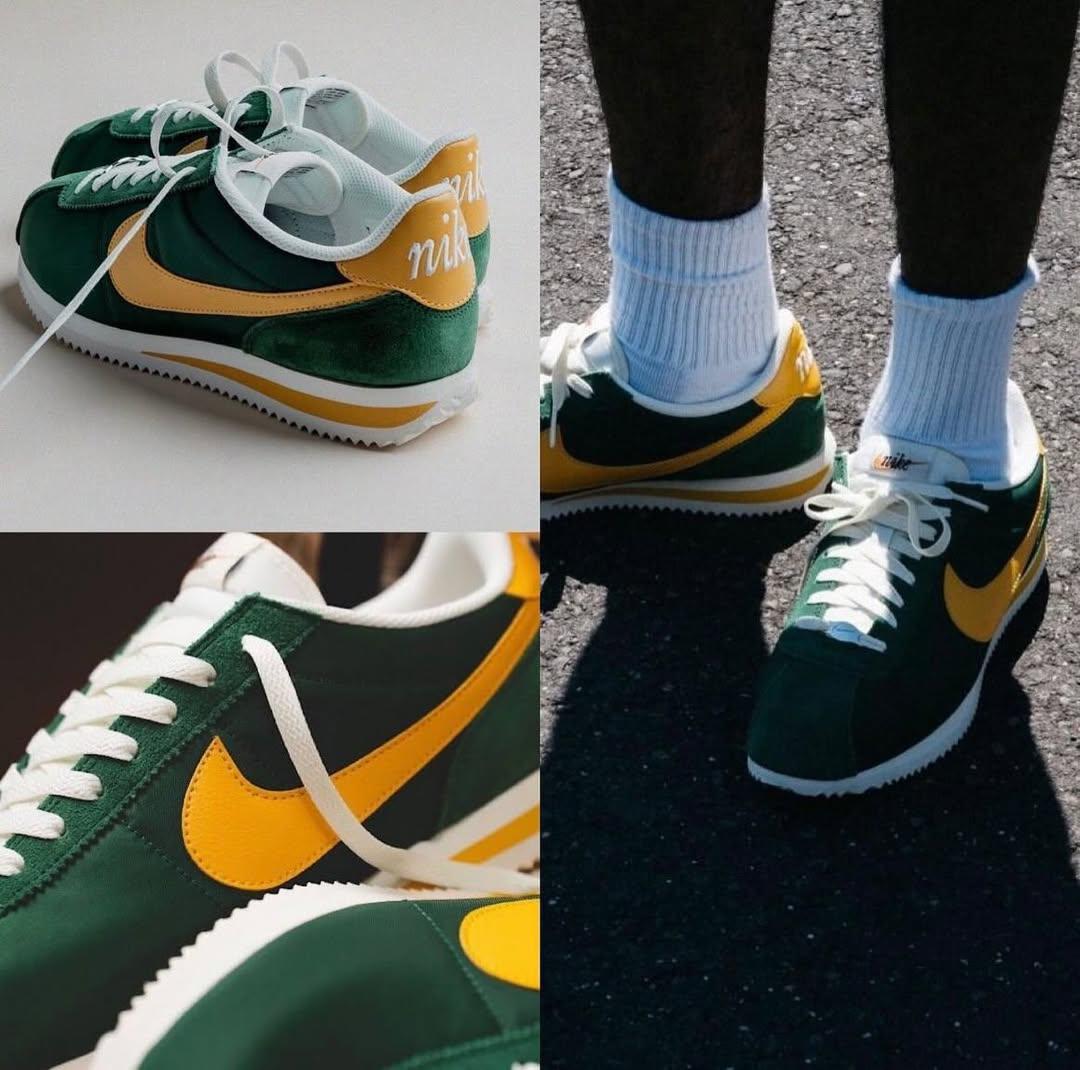 NIKE CORTEZ NYLON GREEN YELLOW