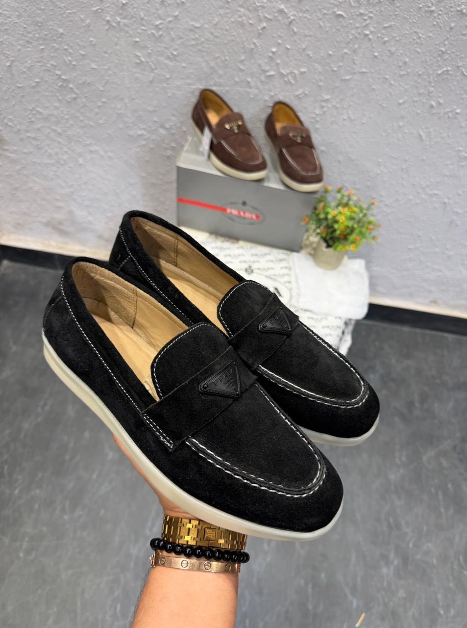PRADA- SUEDE LEATHER LOAFER