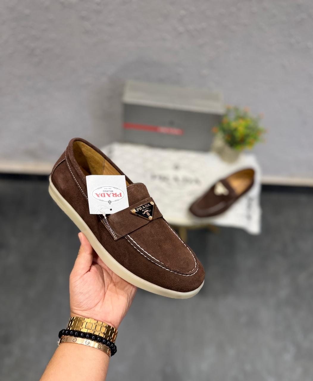 PRADA- SUEDE LEATHER LOAFER