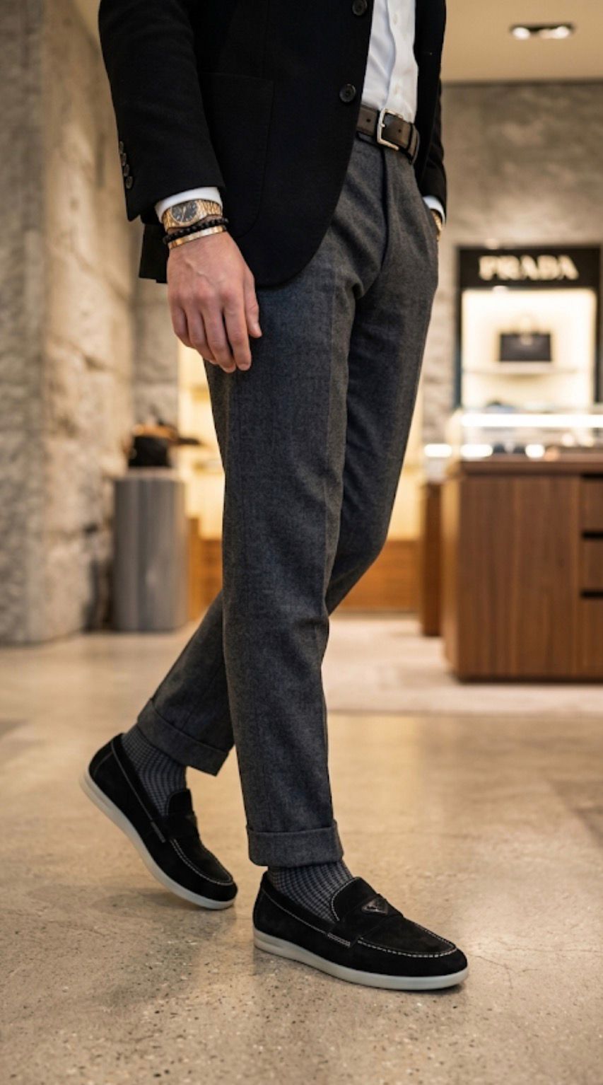 PRADA- SUEDE LEATHER LOAFER