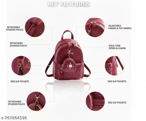 Bagpack For Girls With cute attachable pocket keychain