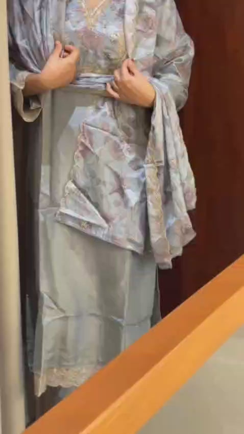 Floral Printed Kurta Set with Dupatta